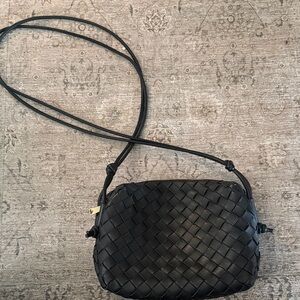 Bottega Veneta Black Intrecciato Crossbody Bag